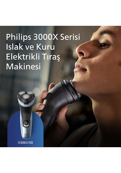 Philips 3000X Serisi Islak & Kuru Elektrikli Tiras Makinesi - X3063/00