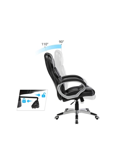 Ayrex Yüksek Arkalıklı Ofis Koltuğu, Yönetici Koltuğu, Masa Koltuğu, Yükseklik Ayarı, Siyah, 67 X 66 X 114 Cm O Genel
