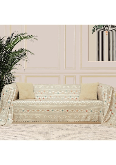 SoftMicro Etnik ve Zikzak Desenli 180 x 300 CM Boho Koltuk Örtüsü