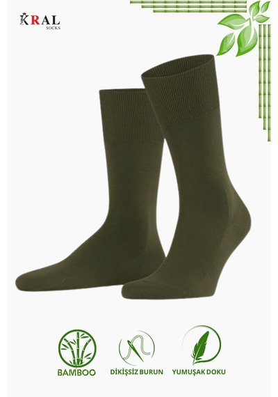Kral Socks Bambu Erkek Soket Düz Uzun Çorap Klasik Yazlık Dikişsiz 6'lı Premium Set Asorti