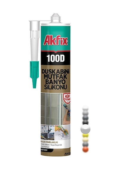 Akfix 100D Duşakabin Silikonu 280Ml Beyaz Beyaz Akfix 100D Duşakabin Silikonu 280Ml Beyaz Beyaz