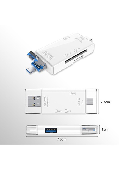 Microsd, Sd Usb Girişli Type-c Adaptör 6'sı 1 Arada Kart Okuyucu