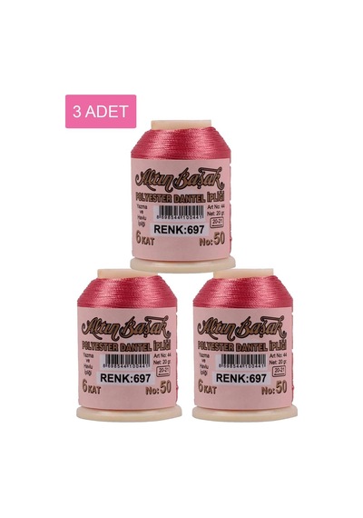 3 Adet Altınbaşak Oya Ve Dantel İpi 20 Gr - Royaleks - No: 697 Çok Renkli