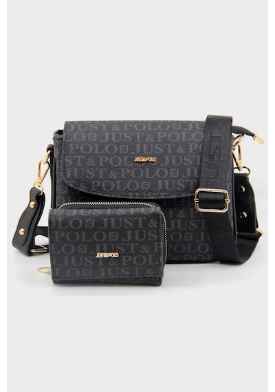 Just Polo Kadın Orijinal Just Polo Ayarlanabilir Askılı Şık El & Omuz Çantası Ve Cüzdanı Kombin Shopper Siyah