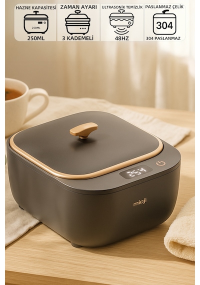 Mioji Mio Uv2c Ultrasonic Protez, Dişlik Ve Takma Diş Temizlik Cihazı Siyah