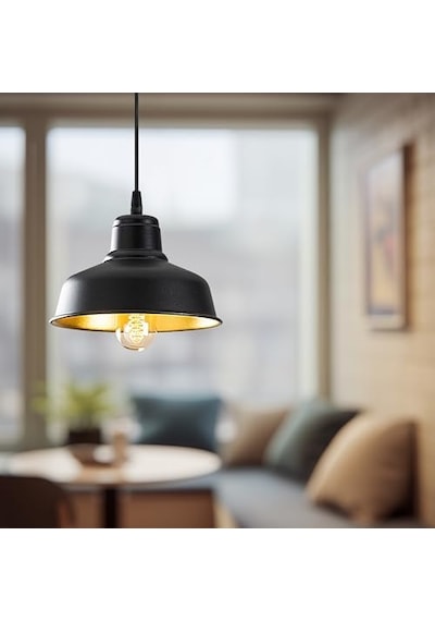 Oscuro Siyah Tekli Sarkıt Aydınlatma, Ev, Ofis, Cafe, Restoran Avizeleri, E27 Duy Açık Lacivert