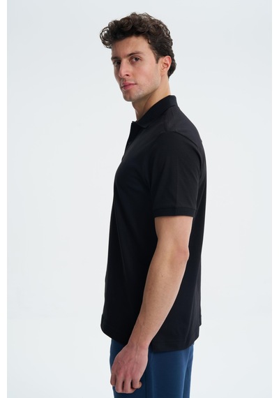 AR-MA Arma Erkek Likralı Pike Regular Fit Polo Yaka Tişört Y27374307801 Siyah