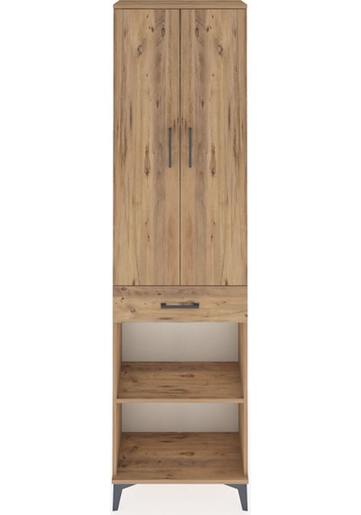 Arges Dolap 3 Raflı Tek Çekmeceli Tek Askılı 60x30x221 Çam-çam Çam