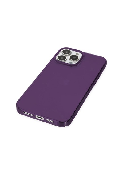 Newface Apple iPhone Uyumlu 14 Pro Max Kılıf Pc Sert Şeffaf Kapak Semeglbl - 54 - Mor