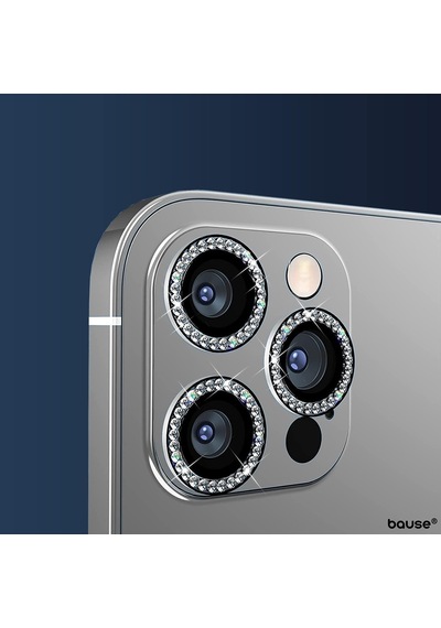 İphone 14 - İphone 14 Plus Uyumlu Taşlı Tasarımlı Kamera Lens Temperli Koruyucu