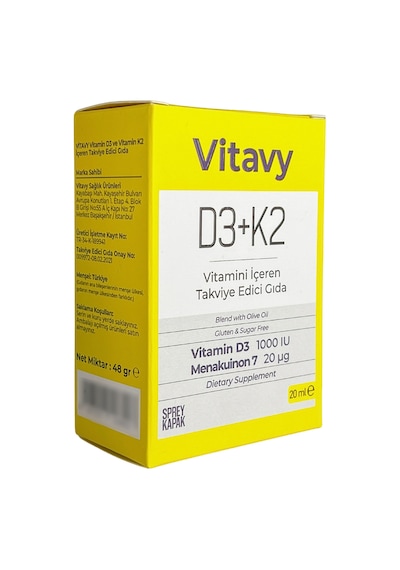 Vitavy D3K2 Vitamini Sprey 20 ML 140 Puff