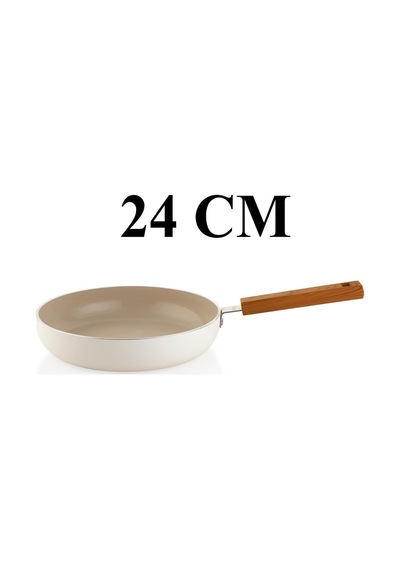 Schafer Ceramoni Seramik Tava 24 Cm Cam Kapaklı Krem Krem