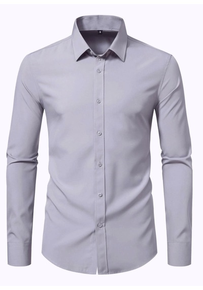 Erkek Slim Fitt Uzun Kol Gömlek 2290 Bgl-st04378 Açık - Gri