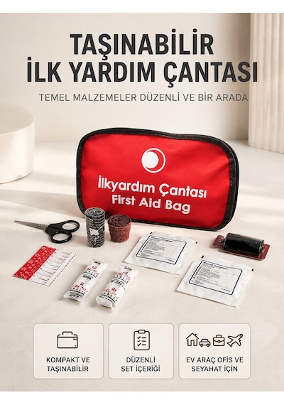 Taşınabilir İlk Yardım Seti Araç Ev Ofis İçin Pratik - Lisinya