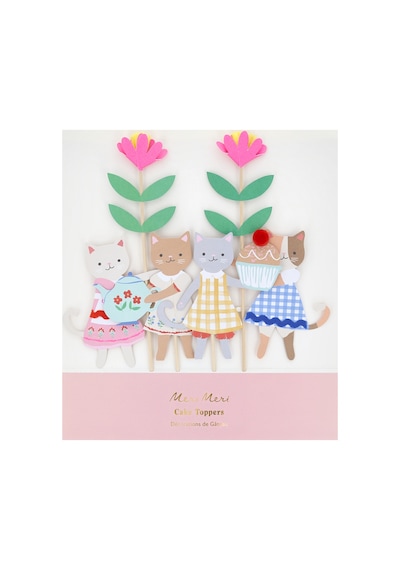 Meri Meri - Kitten Club Cake Toppers - Yavru Kedi Pasta Süsleri Tüm Yaşlar