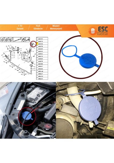 Citroen Peugeot için Ön Cam Silecek Su Deposu Kapağı  643230