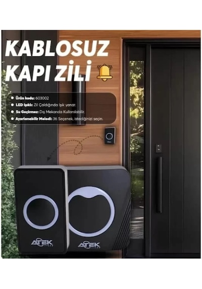 Kablosuz Su Geçirmez Kapı Zili 4915
