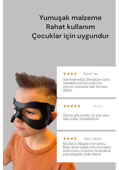 Victor Osimhen Futbolcu Maskesi Siyah Mat Esnek Çocuk Boy Maske Lastikli Standart