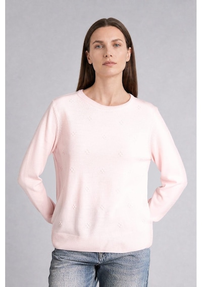 Defacto Regular Fıt Bisiklet Yaka Triko Pembe Kazak F4084ax26wnpn130 Pembe-pn130