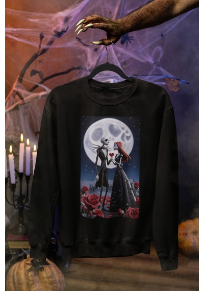 Magors Stil-x Halloween - Cadılar Bayramı Baskılı Unısex Sweatshırt, 3 İplik Şardonlu Siyah-11 Magors Stil-x Halloween - Cadılar Bayramı Baskılı Unısex Sweatshırt, 3 İplik Şardonlu Siyah-11