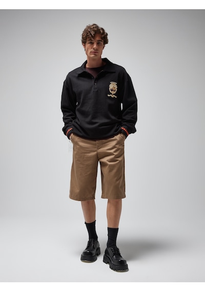 Gsstore X Midground Polo Sweatshirt E251206 Siyah