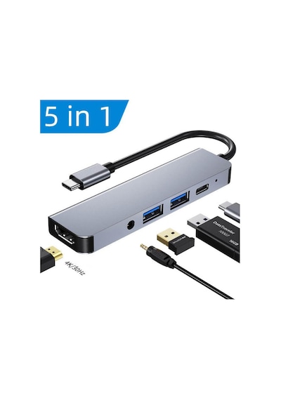 USB Type-C To Hdmi 4K Ses USB-C / 2XUSB 3.0 Hub Çevirici Kablo