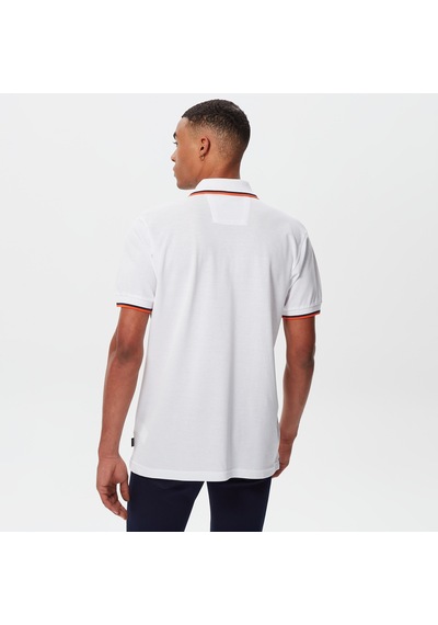 Nautica Erkek Beyaz Classic Fit Kısa Kollu Polo Renk Bloklu K35428t Beyaz