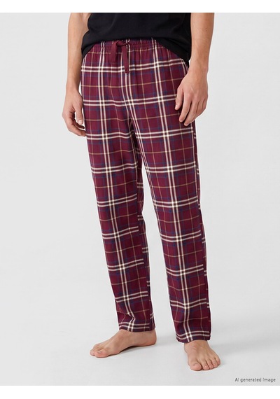 LC Waikiki Lc Waıkıkı Bordo Regular Fit Ekose Erkek Pijama Alt