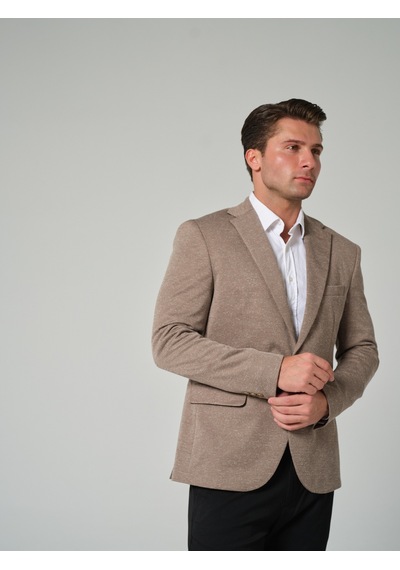 Bonesti Erkek Slim Fit Blazer Ceket Bej Kırçıllı