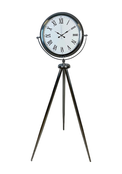 Büro Ev Ofis Dekoru İçin 150x45cm Krom Metal Roma Rakam Tripod Ayaklı Saat Diğer