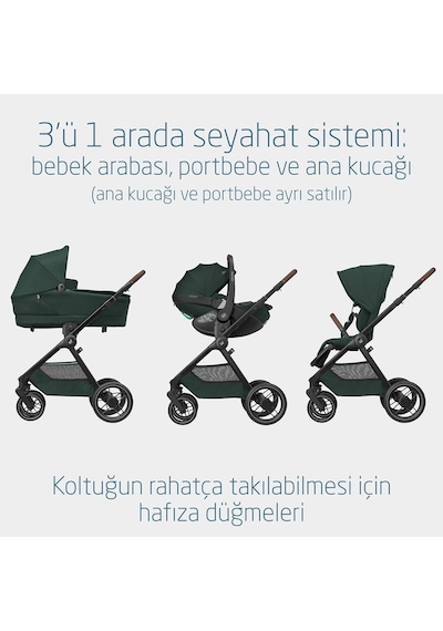 Maxi-Cosi Oxford Çift Yönlü Seyahat Sistem Olabilen Bebek Arabası - Twillic Green