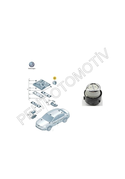 Tiguan Sunroof Açma Düğmesi 1K9959561 YBD