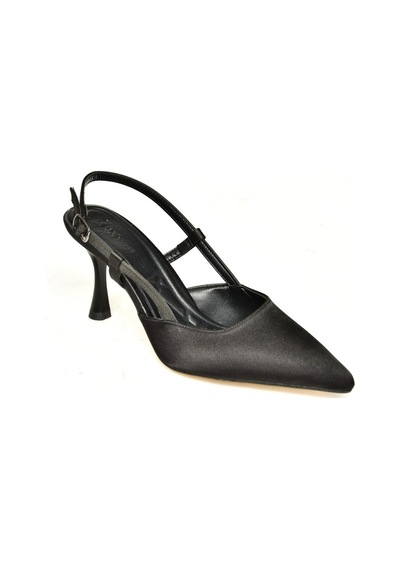 Fox Shoes U480441104 Siyah Kumaş İnce Topuklu Kadın Abiye Ayakkabı Siyah