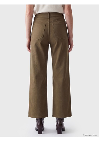 Lcw Modest Haki Wideleg Kadın Jean Pantolon