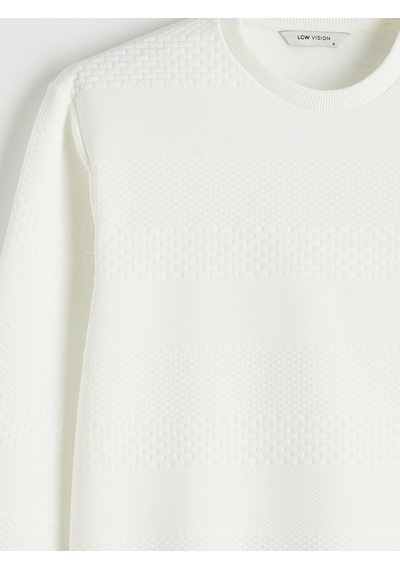 Lcw Vision Beyaz Bisiklet Yaka Erkek Sweatshirt