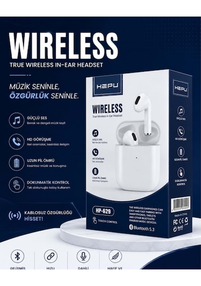 Hepu HP-629 Bluetooth 5.0 Kulak İçi Kulaklık