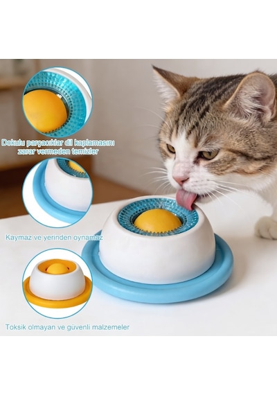 Özel Seri Evcil Dost Kedi Malzemesi Beslenme Saati Mamakabı Mavi Küçük Boy Yavaş Sıvı Mama Yeme Kabı