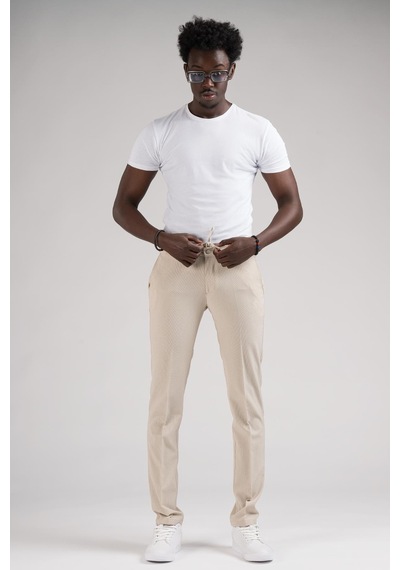 Ecer Slimfit Beli Yarım Lastikli Ve İplikli İnce Çizgili Yazlık Jogger Pantolon 001 Ecer Slimfit Beli Yarım Lastikli Ve İplikli İnce Çizgili Yazlık Jogger Pantolon 001