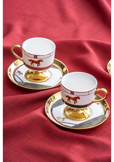Acar Dolye 6 Kişilik Porselen Kahve Fincanı Takımı - 90 Ml
