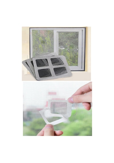 15 Adet Yapışkanlı Kesilebilir Sineklik Tamir Bandı 10x10 Cm Kapı Pencere Mh-137086953y