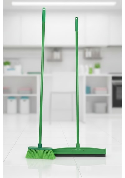 Fırça Ve Yersil Seti 2 Saplı Yumuşak Kıllı Fırça + 55 Cm Yer Çekpası