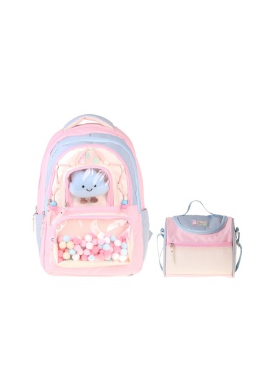 Calacilo Kız Çocuk İlkokul Sırt Çantası Ve Beslenme Seti - Cloudy Pembe Mavi Renkli Pembe - Mavi Setcc-c4086b