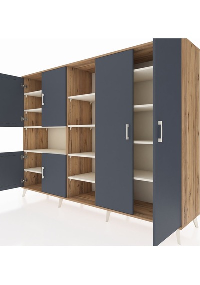 Hyperion Dolap 13 Raflı 6 Kapaklı 220x44x163 Çam-antrasit/aytaşı Çam-antrasit/aytaşı Hyperion Dolap 13 Raflı 6 Kapaklı 220x44x163 Çam-antrasit/aytaşı Çam-antrasit/aytaşı