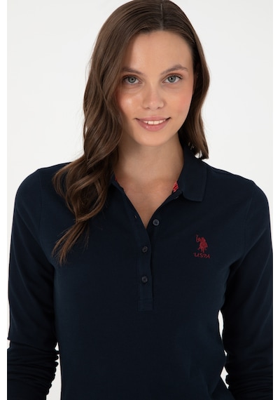 U.S. Polo Assn. Kadın Lacivert Basic Polo Yaka Sweatshirt 50289541-VR033
