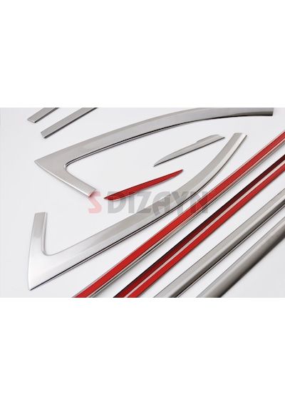 S-dizayn Skoda Superb Krom Cam Çerçeve Seti 12 Prç 2015-2023 A+ Kalite