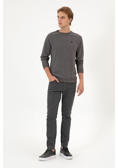 U.S. Polo Assn. Erkek Regular Fit Bisiklet Yaka Gri İnce Basic Sweatshirt 50313752-VR024 U.S. Polo Assn. Erkek Regular Fit Bisiklet Yaka Gri İnce Basic Sweatshirt 50313752-VR024