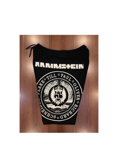 Tarzsokak Mavi Etiket Rammstein Est 1994 Baskılı Siyah Şort Adr-srt-256