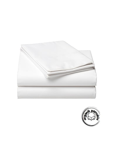 Lotus Home Lüks Pamuklu Düz Beyaz Çarşaf Tek Kişilik 160x240