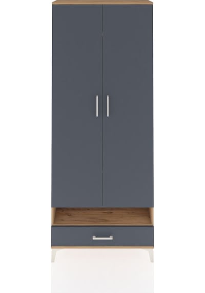 Arges Dolap 6 Raflı Tek Çekmeceli 2 Kapaklı 88x30x221 Çam-ant... Çam