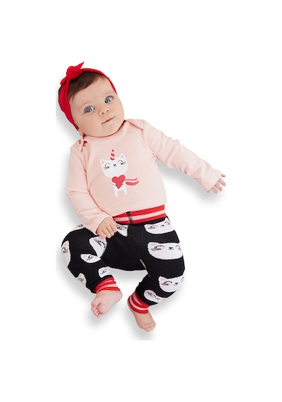 Kedi Kız Bebek Body Tayt-Pantolon Takım
